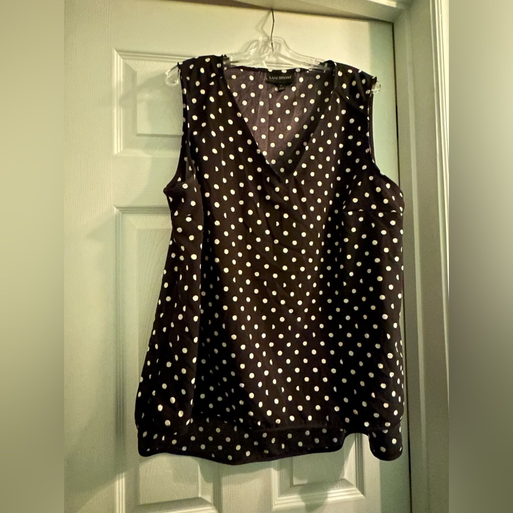 Lane Bryant Polka Dot Sleeveless Top